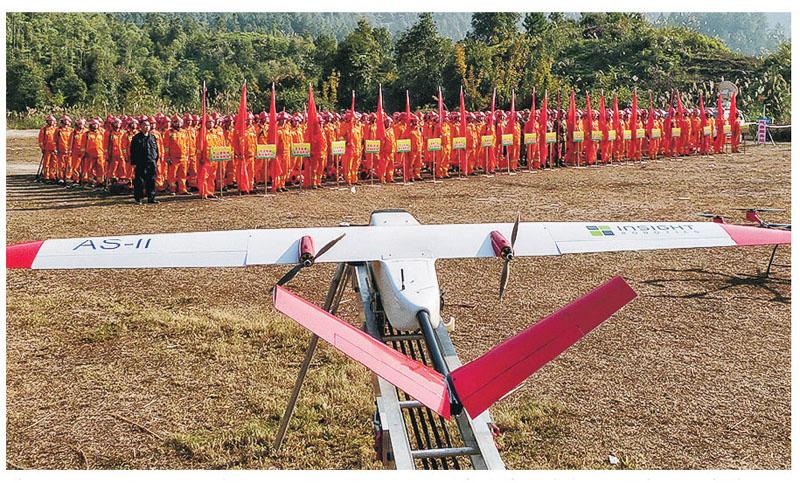 Aerial survey for fire fighting monitoring in China